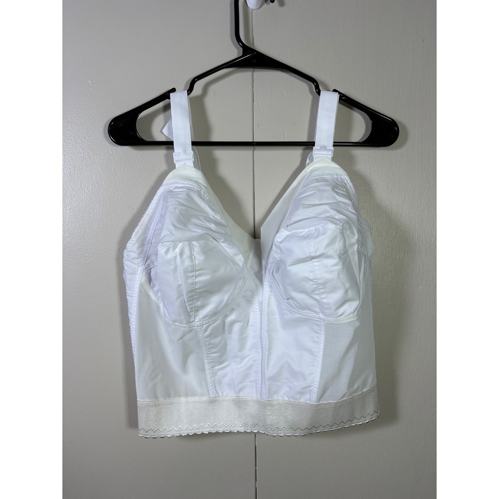 Underscore White Longline Bra Wireless Full Coverage Lace Trim 40DD Lingerie